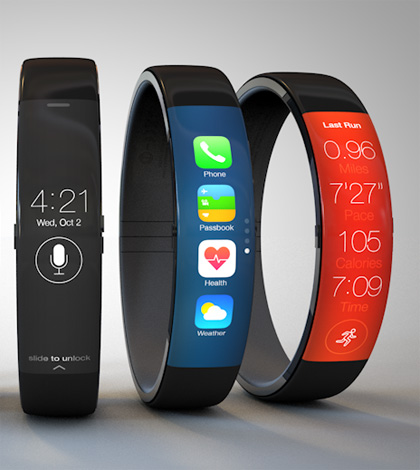 Mockup-video toont iWatch in de vorm van armband